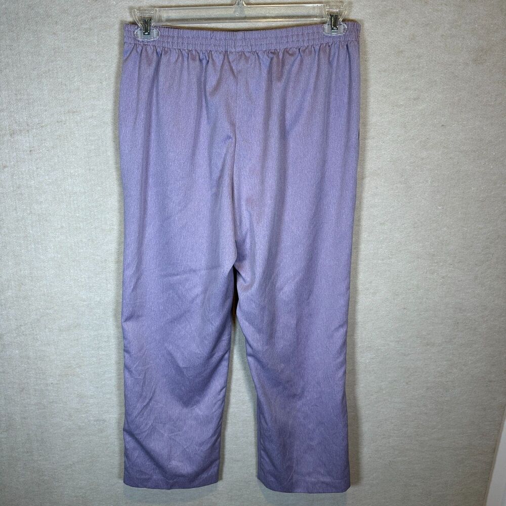 Alfred Dunner Womens 10 Lavender Purple Pull On Elastic Waist Pants